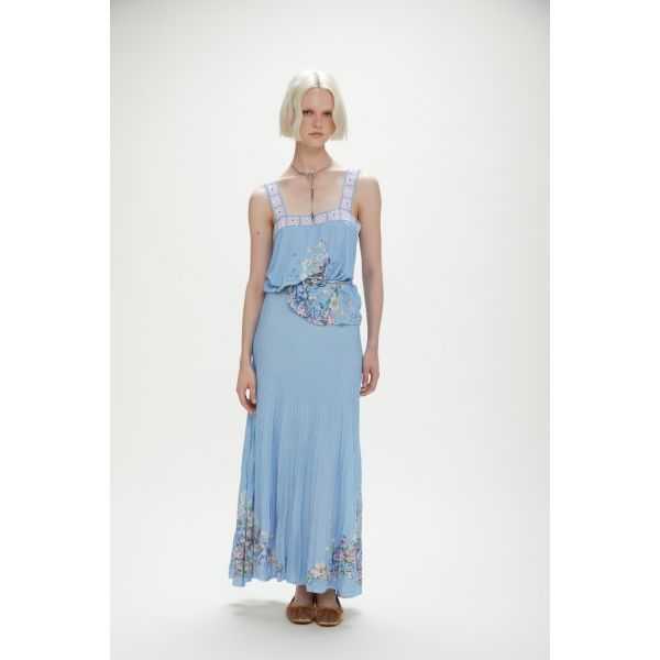 Top with crochet edges and Floral print
