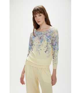 Pull Girocollo Manica 3/4, stampa floreale – Double Use