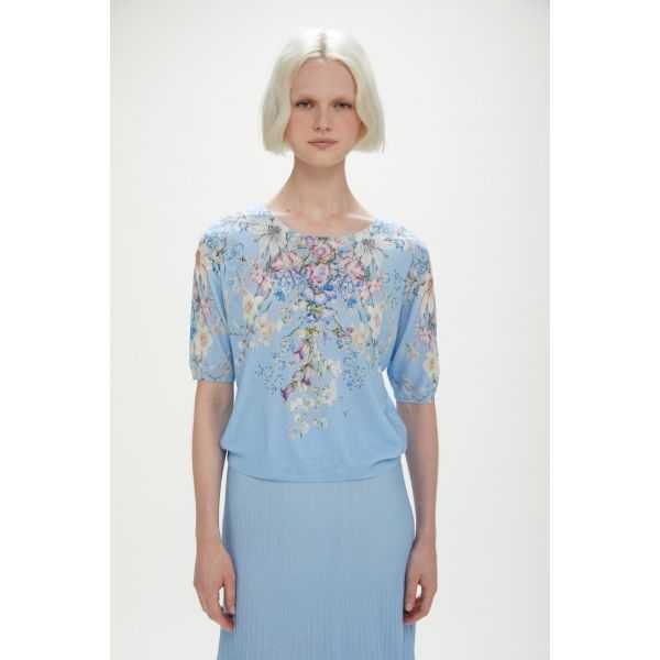 Short-sleeve double-use sweater with Floral print