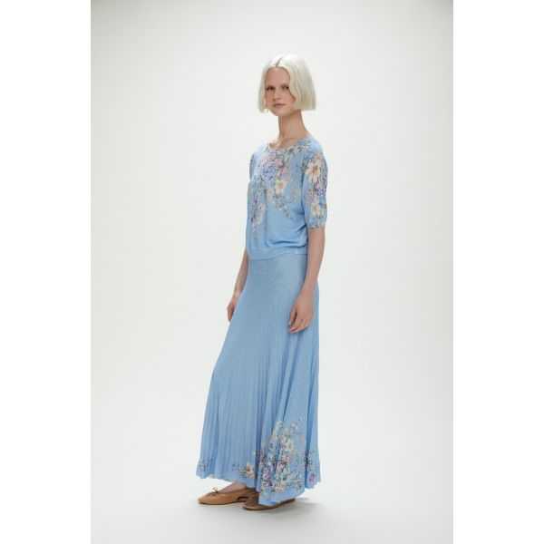 Short-sleeve double-use sweater with Floral print