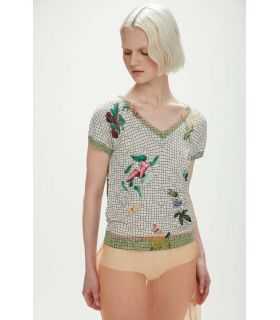 Dual-purpose knitwear with Spring print
