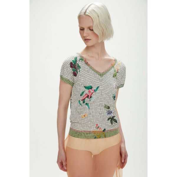 Dual-purpose knitwear with Spring print