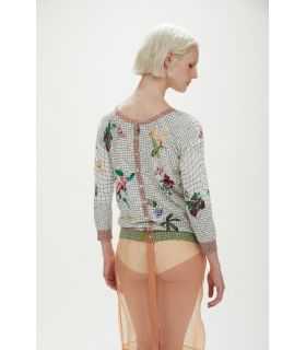 Convertible cardigan with Spring print double use