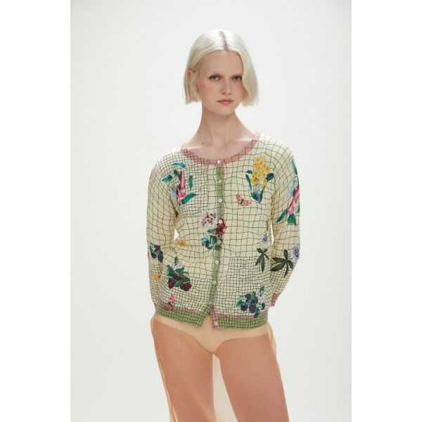 Convertible cardigan with Spring print double use