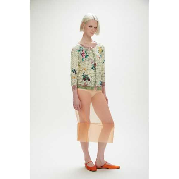 Convertible cardigan with Spring print double use