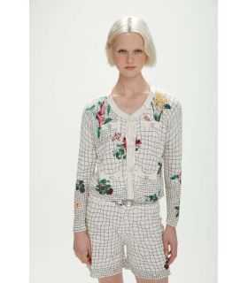 Chanel style jacket with print