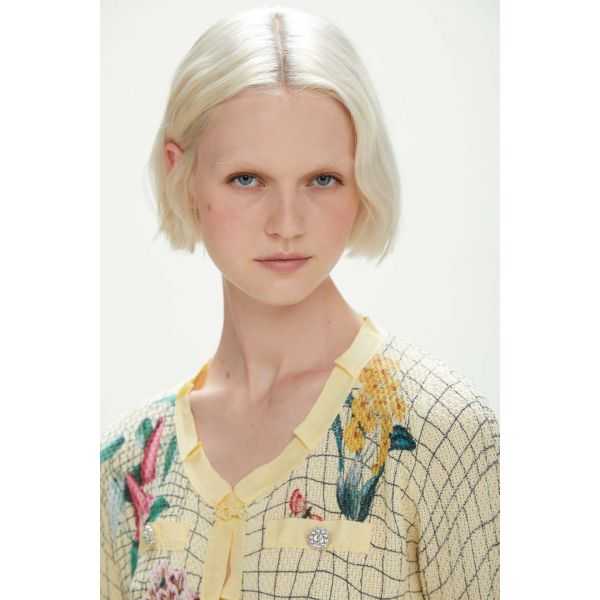Chanel style jacket with print