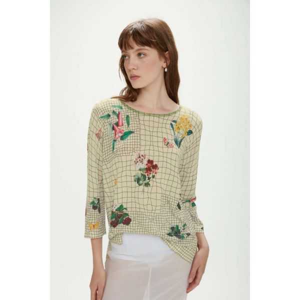 Sweater with Spring print double use