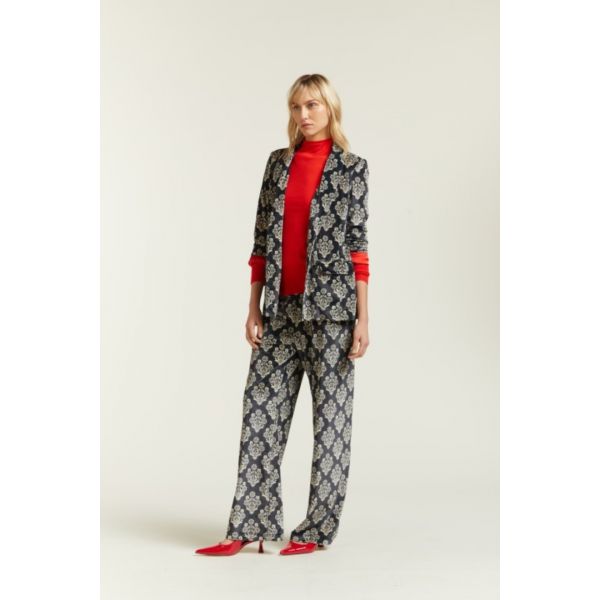 Blazer in Velluto con stampa Damascato