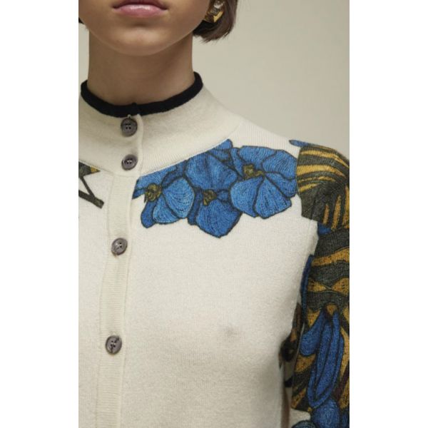 Jacket with Blue flowers design