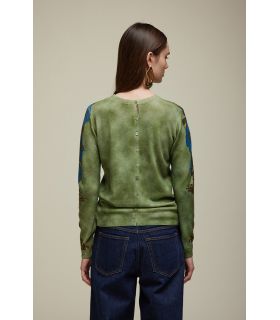 Cardigan with Blue Flowers print