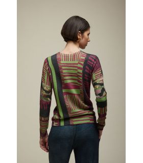 Crewneck pull with Multicolor leaves design