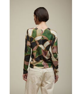 Printed Cardigan with Mosaic motifs Double use