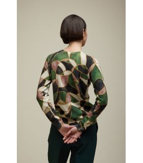 Crewneck sweater with Mosaic print