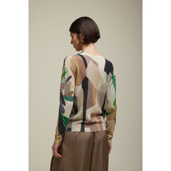 Pull girocollo stampa Abstract Double Use