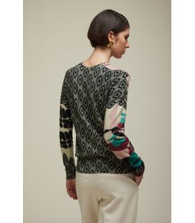 Maglia girocollo con Stampa Lace Double Use