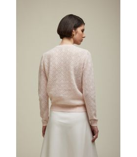 Openwork Cardigan with rhinestones applications