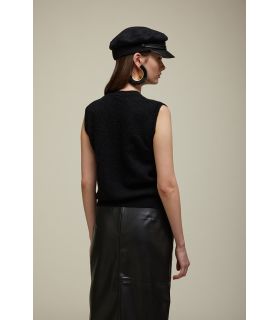 Openwork Vest with rhinestones applications