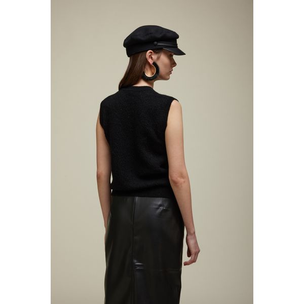 Openwork Vest with rhinestones applications