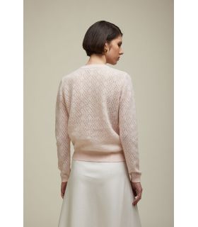 Pull girocollo Traforato con applicazioni di strass