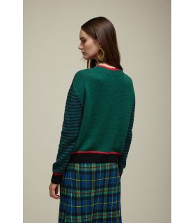 Maglia Lupetto Over Multicolor con applicazioni