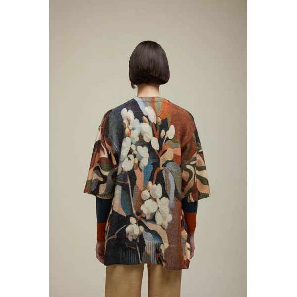 Cardigan manica corta Fantasia Camouflage