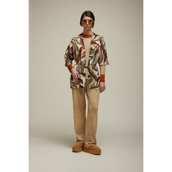 Short sleeves Cardigan with Camouflage design