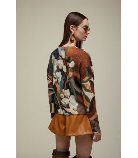 Maglia Scollo V Over Corto Fantasia Camouflage