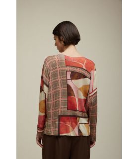 Maglia girocollo Over Stampa Principe Galles Double Use