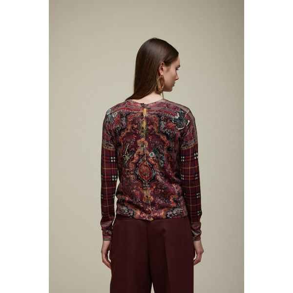 Cardigan with Carpet print double use