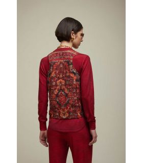V neck vest with Carpet print
