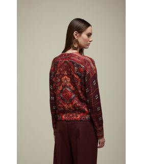 High neck jacket with Carpet print Double use