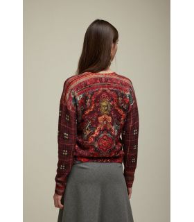 Maglia Scollo V Over Corto Pattern Carpet