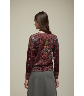 Crewneck pull with Carpet print double use