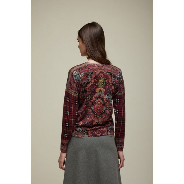 Crewneck pull with Carpet print double use