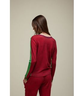 Crewneck Knit sweater with Bicolor fake solid pattern double use