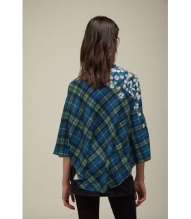 Poncho Tartan Pattern Double Use