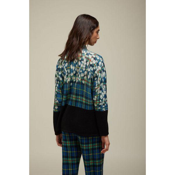 Parka tricot con Fantasia Tartan