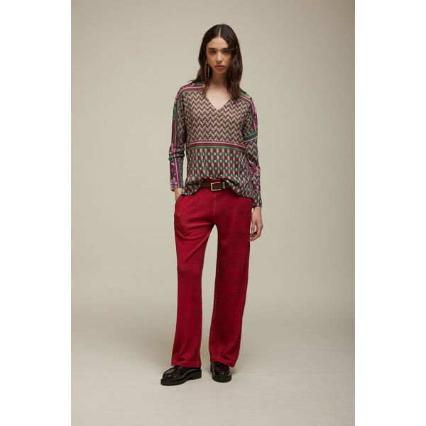 Maglia Scollo V Over Fantasia Cravatteria