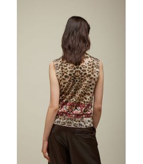 Maglia Lupetto con Stampa Animalier Double Use