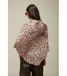 Poncho with Animalier print Double use