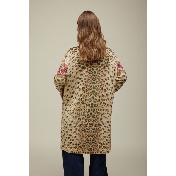 Tricot Coat with Animalier print