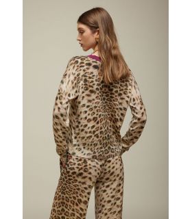 Cardigan Scollo V Stampa Animalier