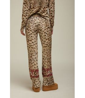 Trousers with Animalier Print Pattern