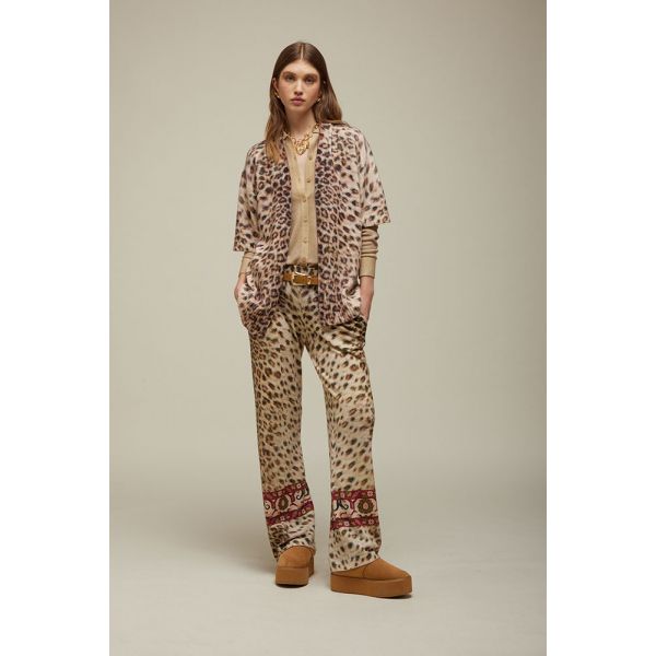 Short sleeve Cardigan with Animalier print