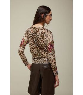 Tricot sweater with Animalier Print Double Use