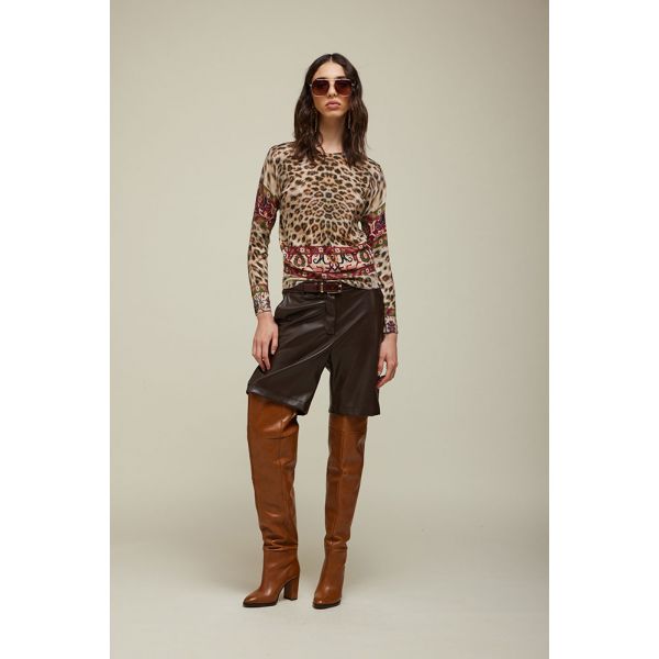 Maglia tricot Stampa Animalier Double Use