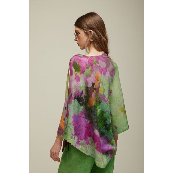 Poncho Multicolor Pattern Double Use