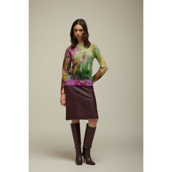 Openwork knit Sweater Pattern Multicolor