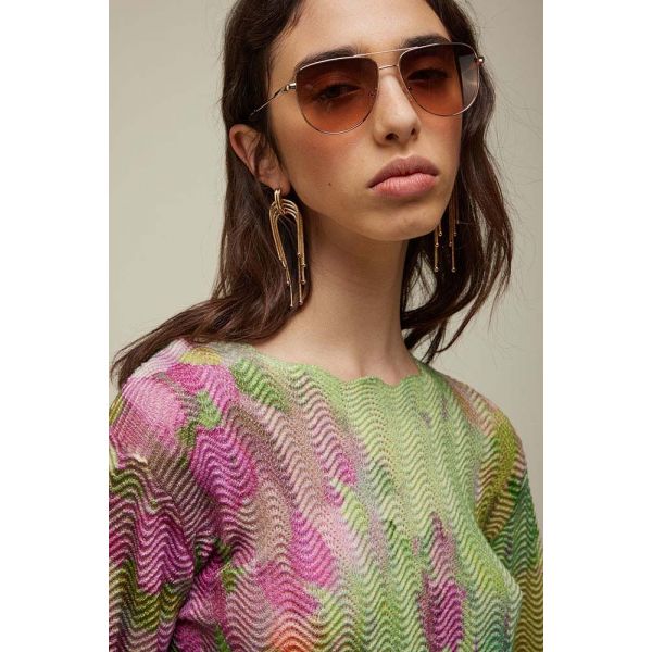 Openwork knit Sweater Pattern Multicolor